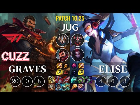 T1 Cuzz Graves vs Elise Jungle - KR Patch 10.25