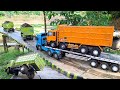 MINTA GENDONG Dump Truk Trailer Muatan Truk Fuso 220 Ps Hino 500 Tronton SALAH SUNDUL Truk TERGULING