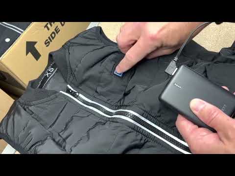 Jackoli™ Heated Vest | Connecting the batter and powering on.