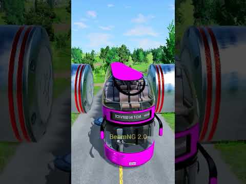 Reverse Car vs Bollards Crash#beamng#Bollards#beamngdrive