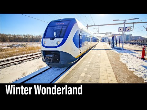 Train Cab Ride NL / Winter Wonderland / Tiel - Utrecht - Amsterdam / SLT Sprinter / Feb 2021