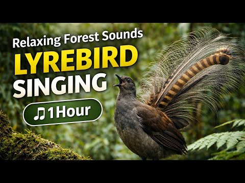 Lyrebird Singing in Rainforest 🌿 1 Hour of Peaceful Nature Sounds. 432 hertz frequency, sleep bird.