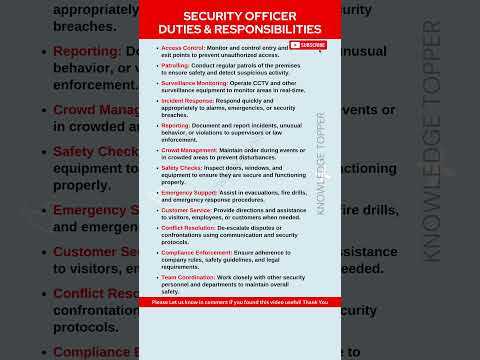 Security Officer Job Duties and Responsibilities