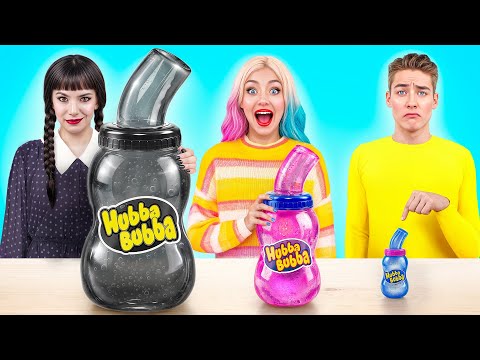 Big, Medium and Small Plate Challenge with Wednesday Addams | Funny Challenges by Multi DO