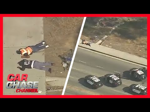 Driver switches cars during dangerous, high-speed chase in East Los Angeles | Car Chase Channel