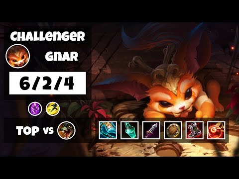 Gnar vs Renekton KOREAN Challenger TOP (6/2/4) - v11.8