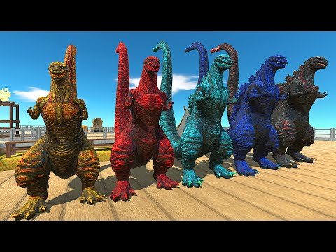 Barracks Death Run vs Color Shin Godzilla - Animal Revolt battle simulator