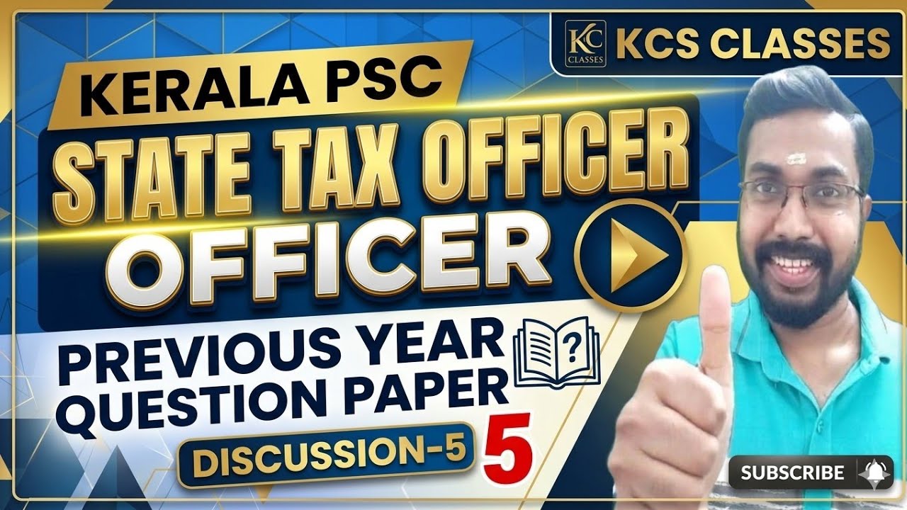 Kerala PSC State Tax Officer Previous Year Question Paper Discussion-5|#kcsclasses