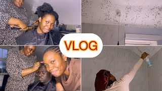 LIVING IN DONCASTER UK 🇬🇧~HOW I REMOVE MOULD ON WALL AND CEILING | BRAIDING MY HUSBANDS HAIR |VLOG