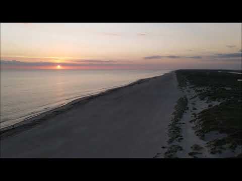 First flight  DJI Mavic Air 2  Sunset on the North Sea coast of Denmark