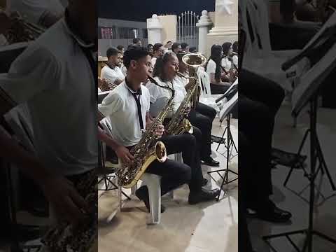 Apresentação da orquestra, em comemoração festiva na cidade Brejo Grande Sergipe