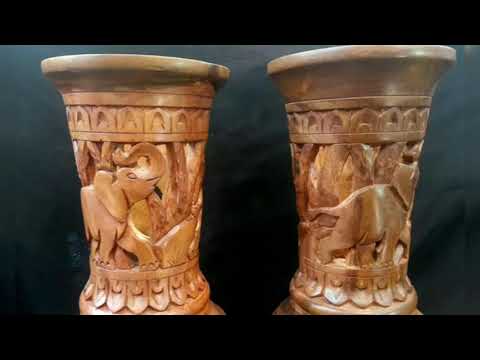 Wooden Pure Seesham Flower Vases Pair | Ghazali Handicraft