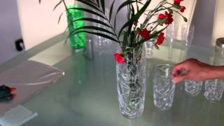 Blumenvase, Gläser mit Silikon Dekorieren - Vase, glasses with silicone Decorating