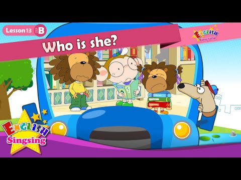 Lesson 13_(B)Who is she? - Cartoon Story - English Education - Easy conversation for kids