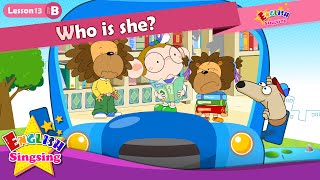 Lesson 13_(B)Who is she? - Cartoon Story - English Education - Easy conversation for kids