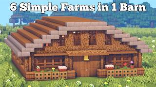 How to build 6 AUTOMATIC FARMS in a BARN in MINECRAFT (Relaxing Video)