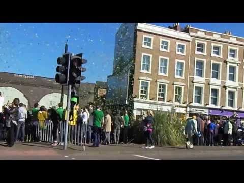 Ticker Tape cannon at Birmingham 2014 St Patricks Day Parade