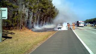preview picture of video 'Manorville FD putting out car fire on LIE 3-19-12'
