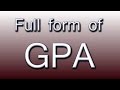 Full Form Of GPA