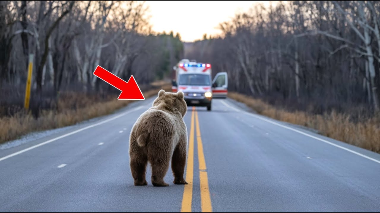 Bear Stopped in Front Of Ambulance Begging For Help Paramedics Went Pale When They Saw Why!