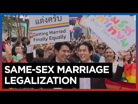Thai prime minister says he is working to 'legalize same-sex marriage' at Bangkok pride parade