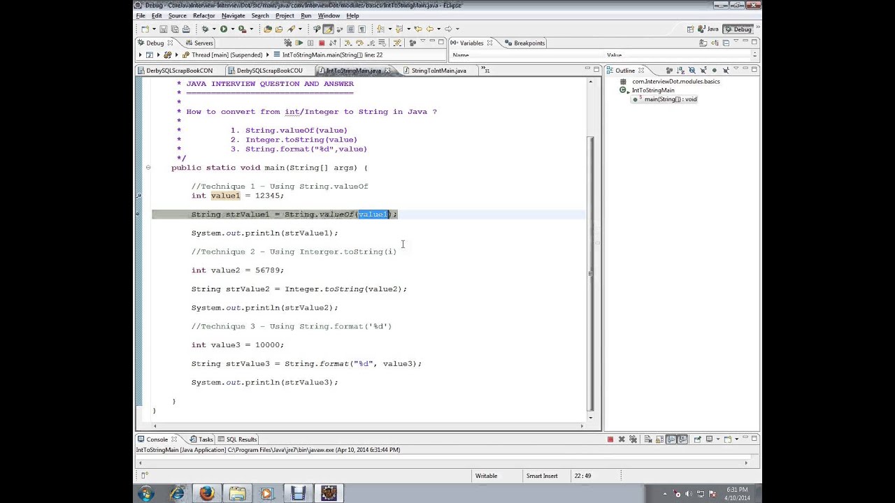 In Java Convert Int To String Example