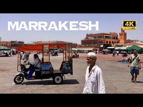 [4K] Marrakesh Morocco 🇲🇦🐧 Walking Tour