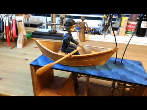 Man In Boat With Seagulls Automata