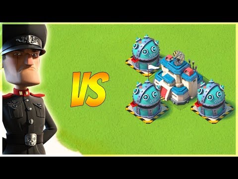 Boom Beach 3 MAX Flotsam Cannons vs Defending Hammerman
