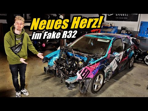 VR5 engine installed in fake R32 Golf 4 | Will it ever run?