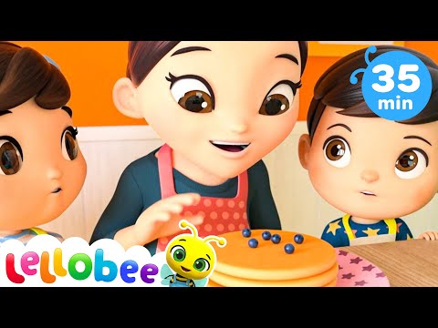 Making Pancakes Song +More Nursery Rhymes for Kids | Lellobee