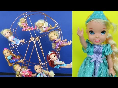 FERRIS WHEEL! ELSA & ANNA toddlers at FAIR! Amusement Park, Cotton Candy!
