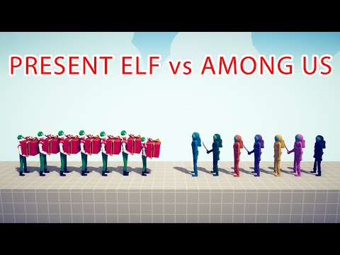 PRESENT ELF Team vs AMONG US Team - Totally Accurate Battle Simulator TABS