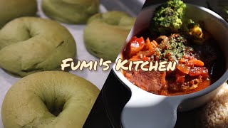 〚No.8 〛Ground Deer Hamburg Steak & Matcha Bagels