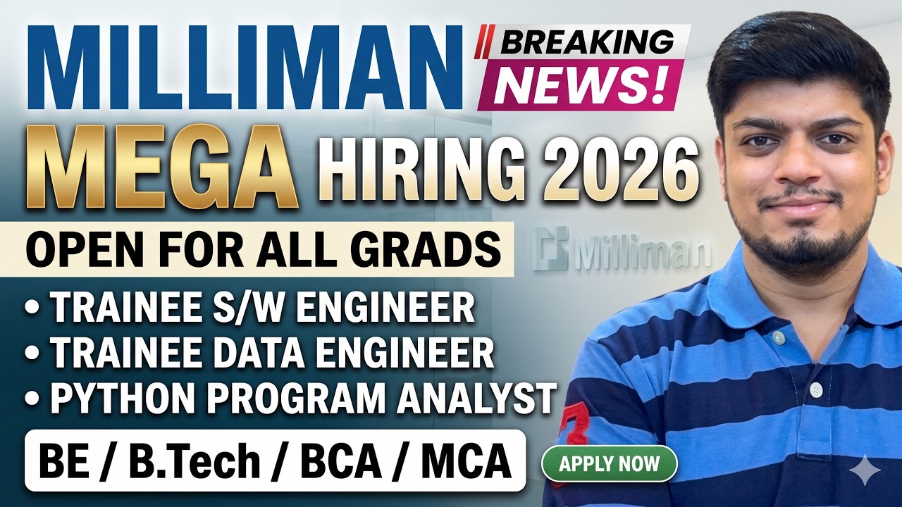 🔥Milliman Biggest Mega Hiring | Trainee S/W Data Engineer | Off-Campus Drive 2027, 2026-2021 BATCH