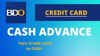 BDO CASH ADVANCE | WITHDRAW CASH FROM YOUR CREDIT CARD | nettos