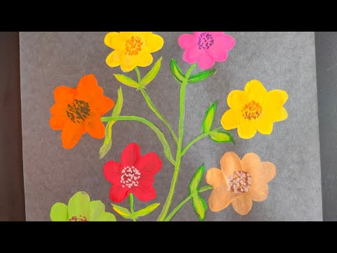How to draw an easy flower design for beginners| step by step flowers painting||