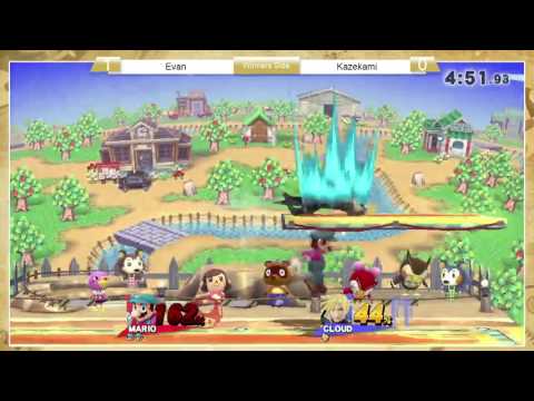 Sm4sh: A1SS3 -  Evan (Mario) Vs Kazekami (Cloud) - Winners Side