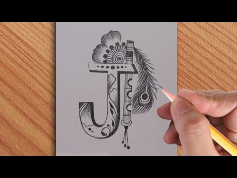 Best drawing tattoo of J letter with pencil || amazing art video of J letter tattoo