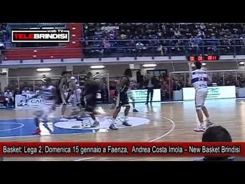 Basket: Lega 2, Domenica 15 gennaio a Faenza,  Andrea Costa Imola -- New Basket Brindisi