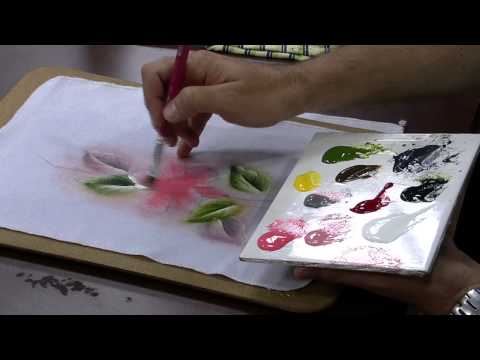 Mulher.com 22/12/2014 Luis Moreira - Pintura campanulas tecido molhado Parte 1/2