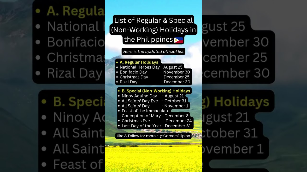 List of Regular & Special (Non-Working) Holidays in the Philippines!