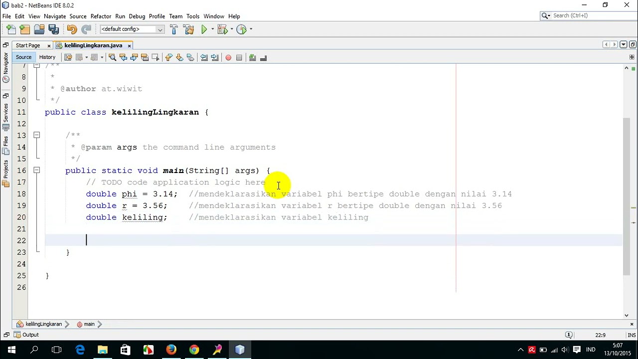 Coding Santai! Contoh Benar Program Java Menghitung Keliling Lingkaran