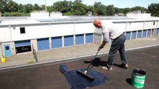 How to apply a fibered roof coating on a flat roof - Karnak 71 Fibered Asphalt Roof Coating