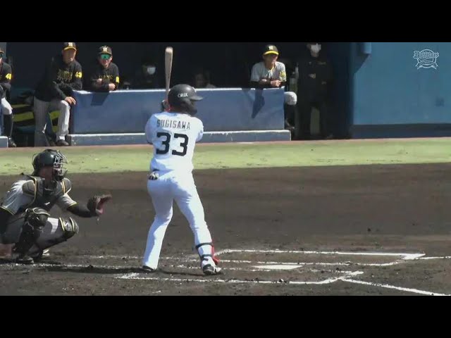 【ファーム】内藤に続いた!! バファローズドラフト4位ルーキー・杉澤龍 追加点となる2点タイムリーヒット!! 2023年3月28日 オリックス・バファローズ 対 阪神タイガース