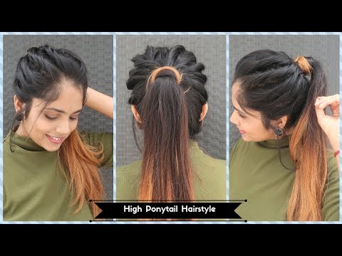 High Twisted Ponytail Hairstyle / Messy Ponytail...