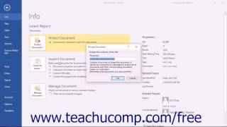 Word 2016 Tutorial Removing Password Protection from a Document Microsoft Training