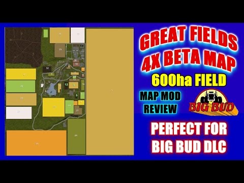 Farming Simulator 17 - Great Fields Beta 6 (Updated) Map (Perfect for Big Bud DLC) "Map Mod Review"