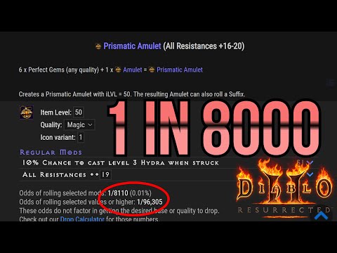 Crafting the PERFECT AMULET for a challenge run! | 1 in 8110 Chance | Diablo 2 Resurrected D2R