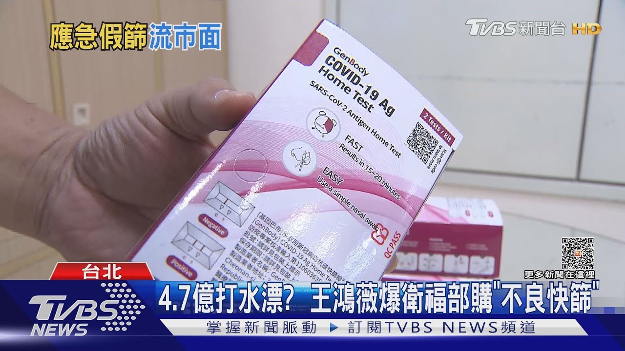 4.7億打水漂? 王鴻薇爆衛福部購「不良快篩」